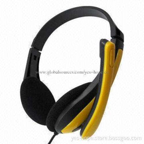 Fashionable Design Folded Wired Computer Headset with Mic, 2.0m Cable Length